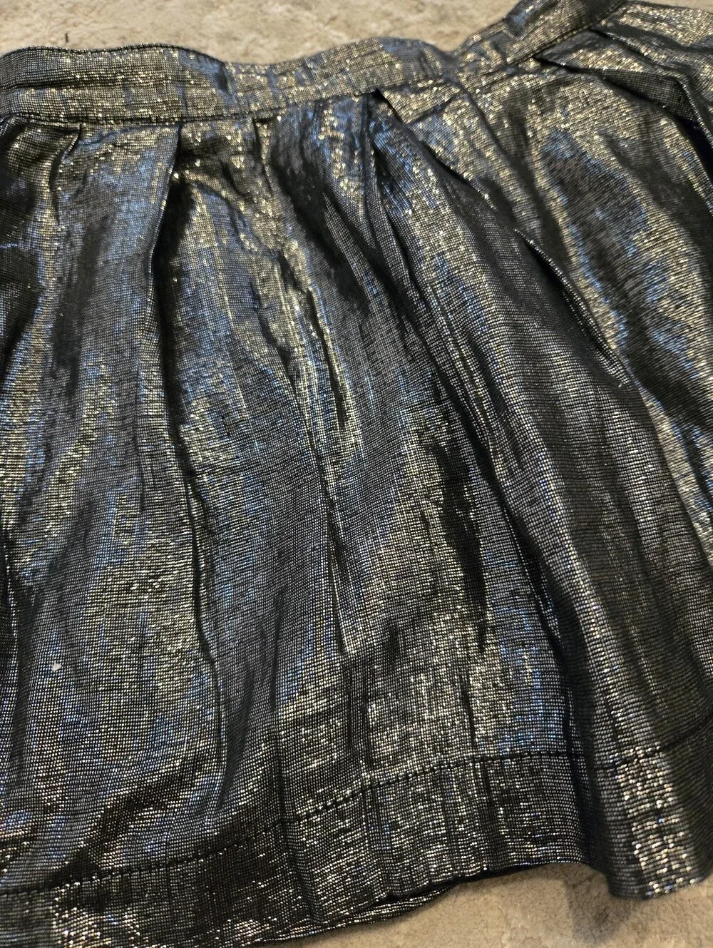 Baby Gap Metallic Silver Black Pleated Skirt